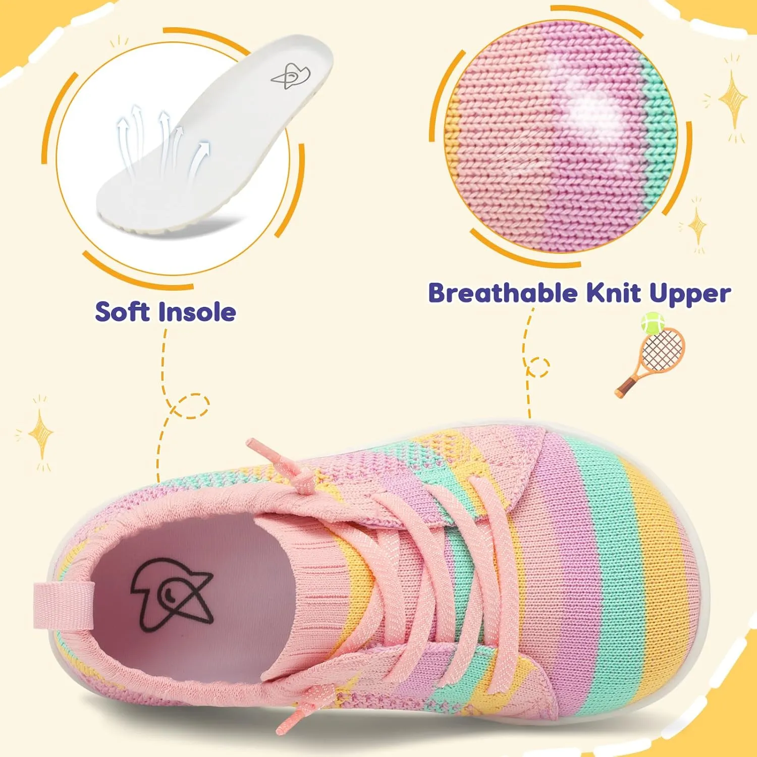 LeIsfIt Toddler Shoes Girls Boys Wide Shoes Kids Zero Drop Minimalist Sneakers Barefoot Slip on Tennis Sneakers