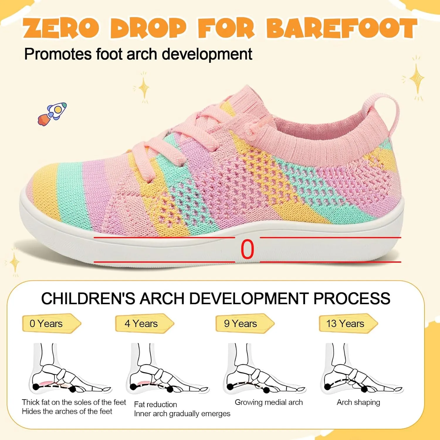 LeIsfIt Toddler Shoes Girls Boys Wide Shoes Kids Zero Drop Minimalist Sneakers Barefoot Slip on Tennis Sneakers