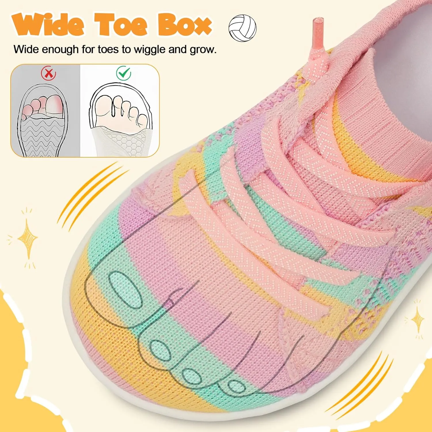 LeIsfIt Toddler Shoes Girls Boys Wide Shoes Kids Zero Drop Minimalist Sneakers Barefoot Slip on Tennis Sneakers
