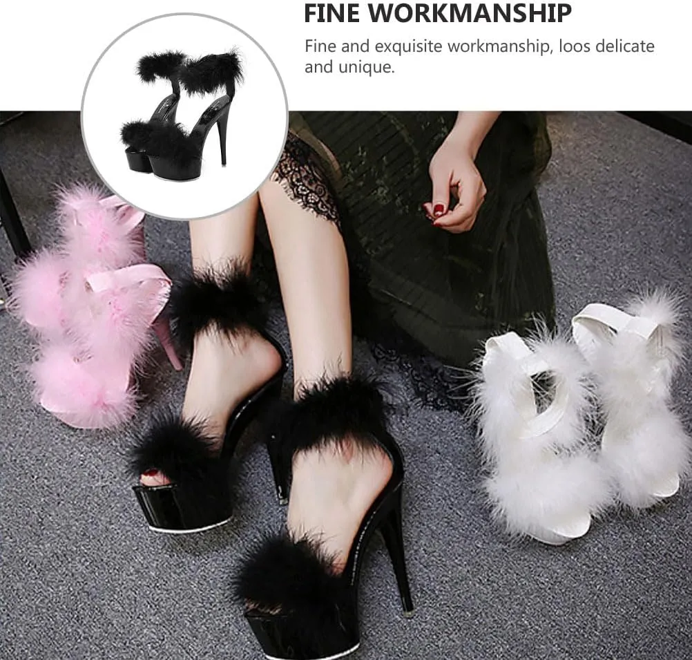 LIFKOME 1pair Super High Heel Fur Shoes High-Heeled Sandals Fashion Sandals Women’s Sandals Womens Comfy Sandals Women Sandals Strappy Sandals for Women Sandals Sandals