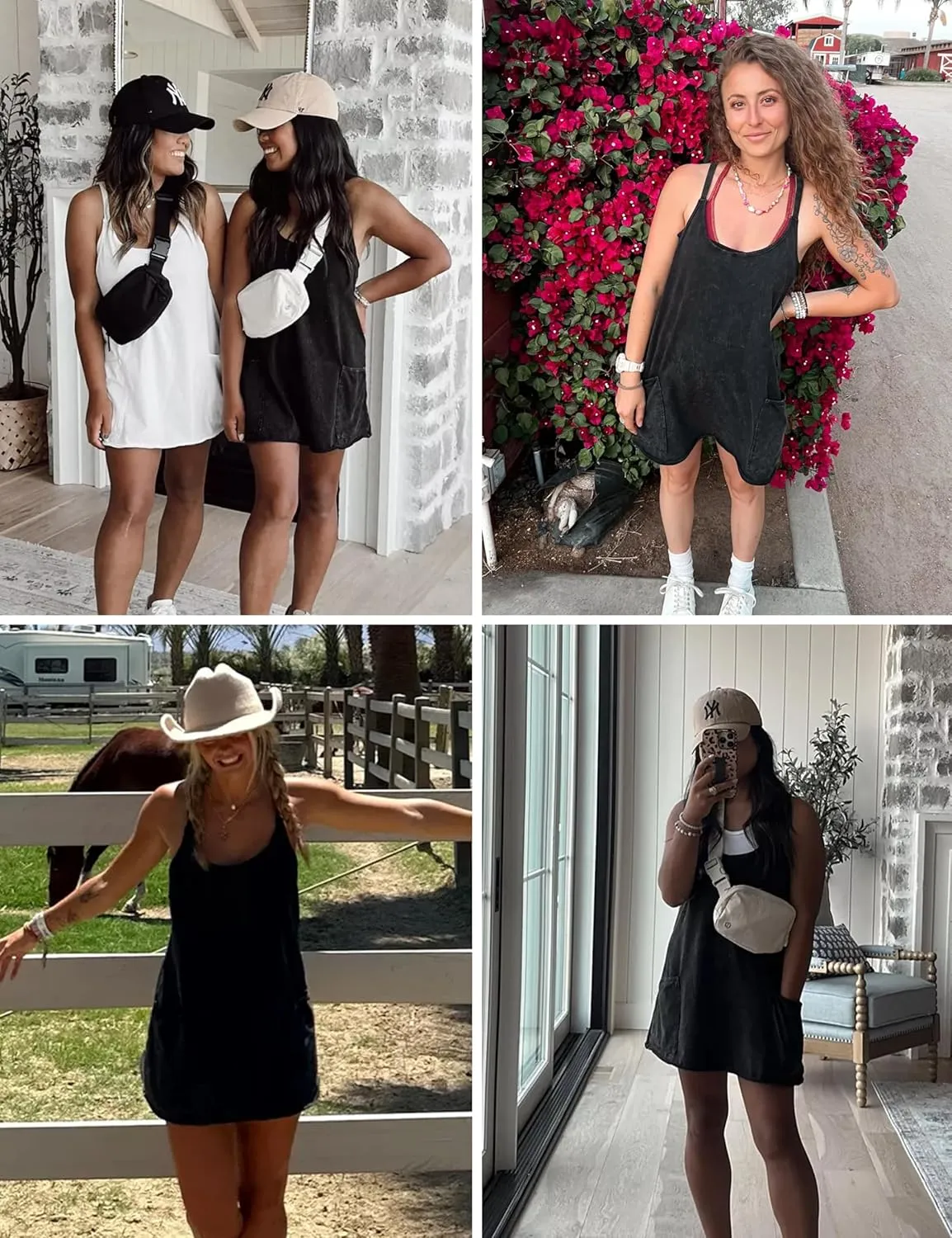 LTSCNRM Women's Tennis Dress Workout Mini Dress Built-in Shorts Sleeveless Spaghetti Straps Golf Athletic Dresses