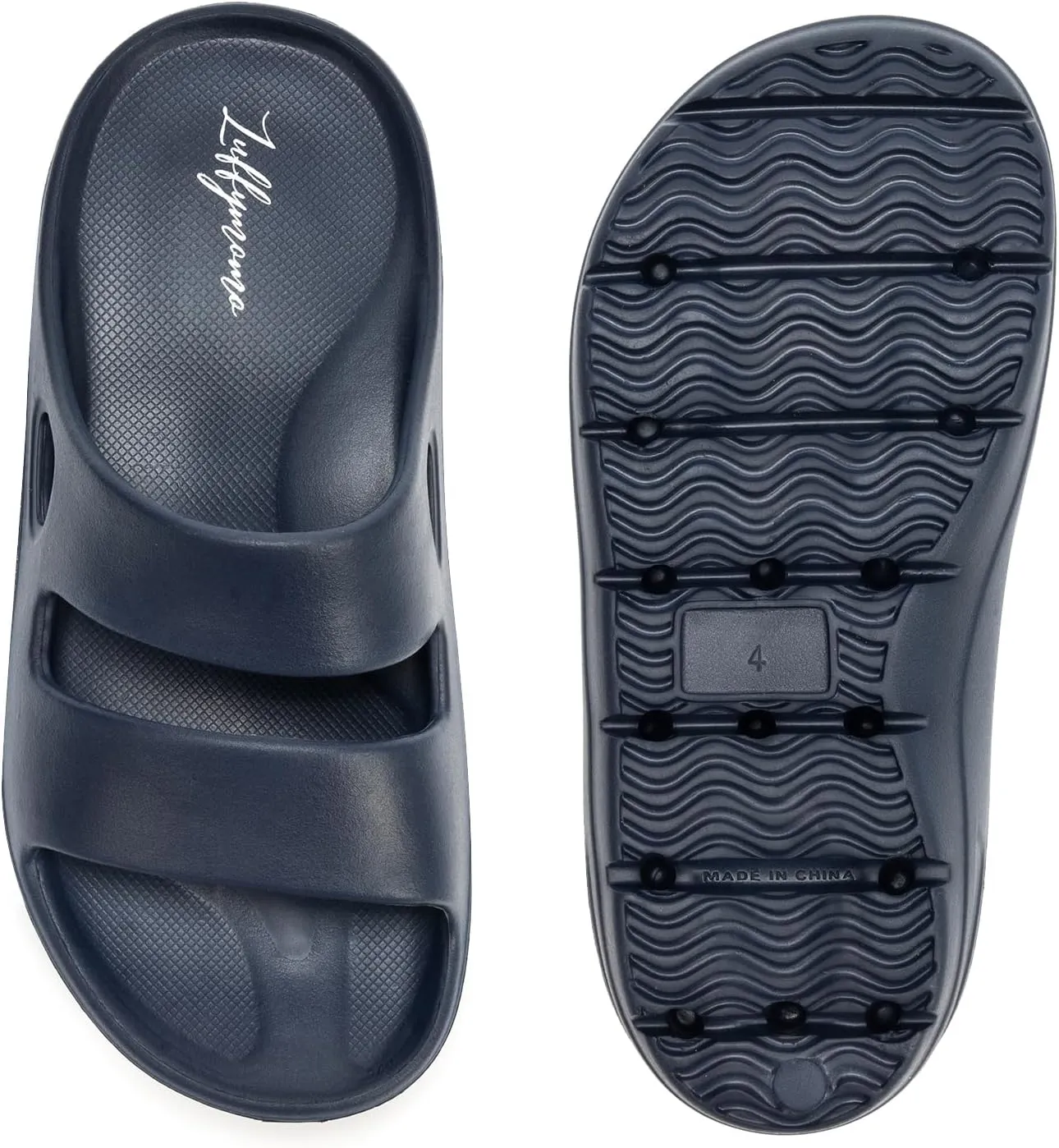 Luffymomo Pillow Slippers for Women and Men,Cloud Indoor Slides Bathroom Sandals | Non-Slip Thick Sole Quick Drying