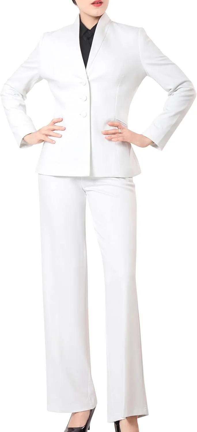 Marycrafts Women's Business Outfit Blazer Wide Leg Pant Suits Set for Work