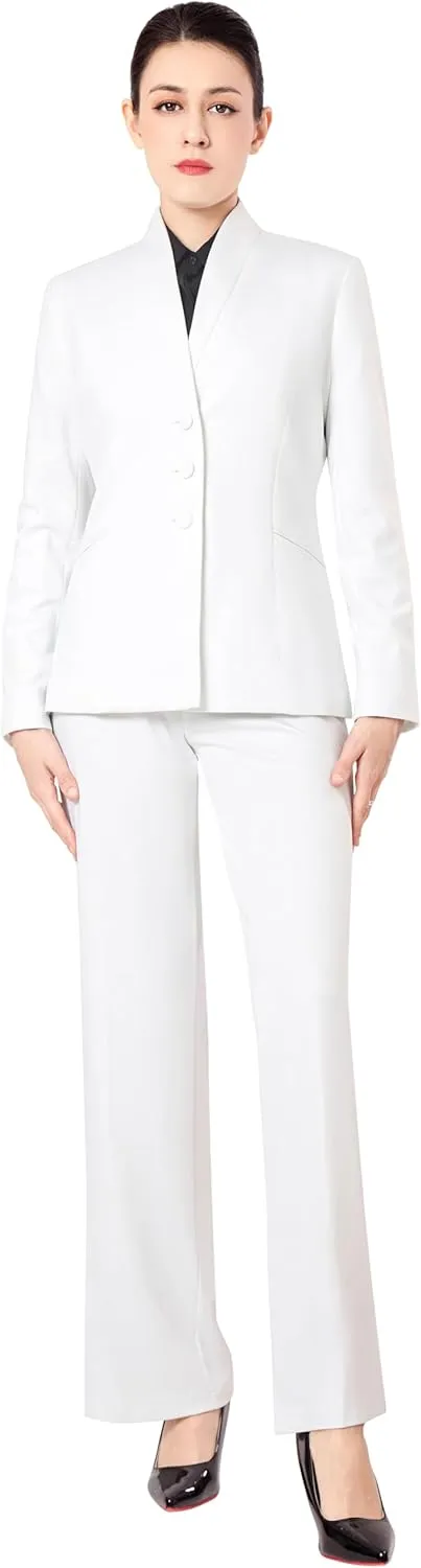Marycrafts Women's Business Outfit Blazer Wide Leg Pant Suits Set for Work