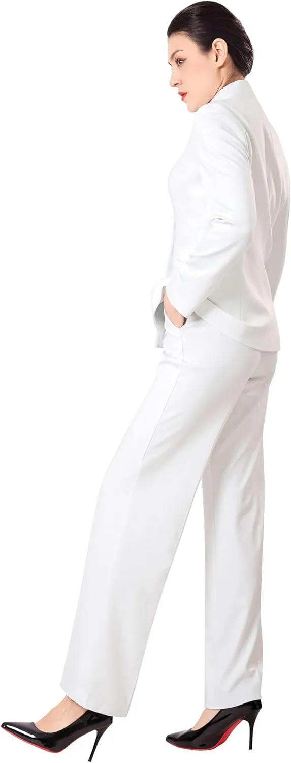 Marycrafts Women's Business Outfit Blazer Wide Leg Pant Suits Set for Work