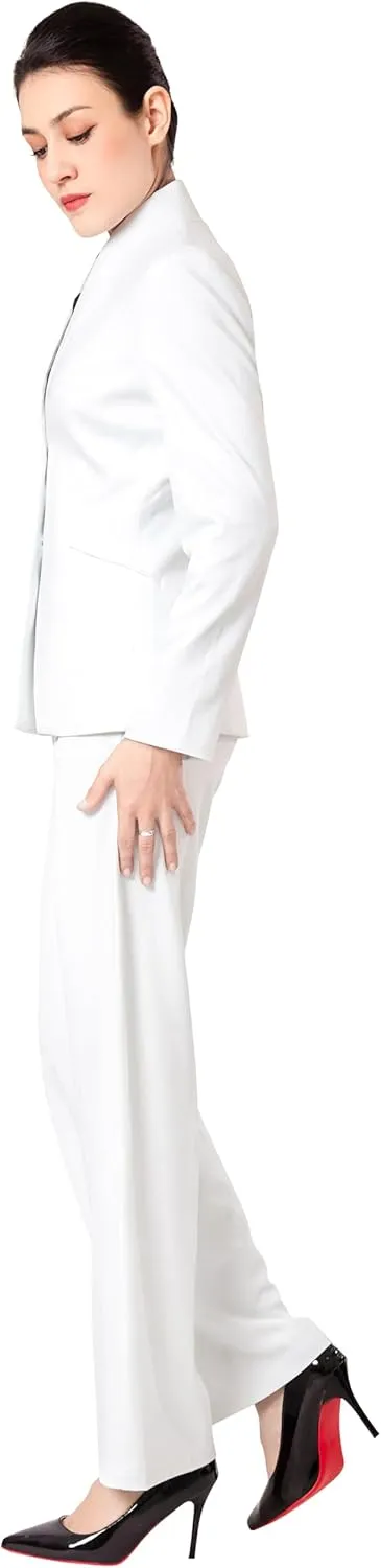 Marycrafts Women's Business Outfit Blazer Wide Leg Pant Suits Set for Work