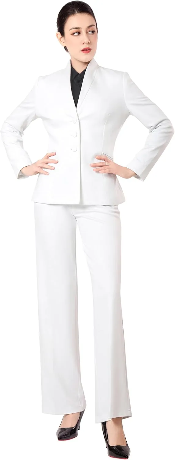 Marycrafts Women's Business Outfit Blazer Wide Leg Pant Suits Set for Work
