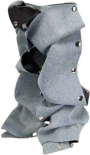 Mattiventon Women's Stiletto Knee High Boots Slouchy High Heel Boots Pointed Toe Boot with Zipper Fashion Slouchy Ruched Boot