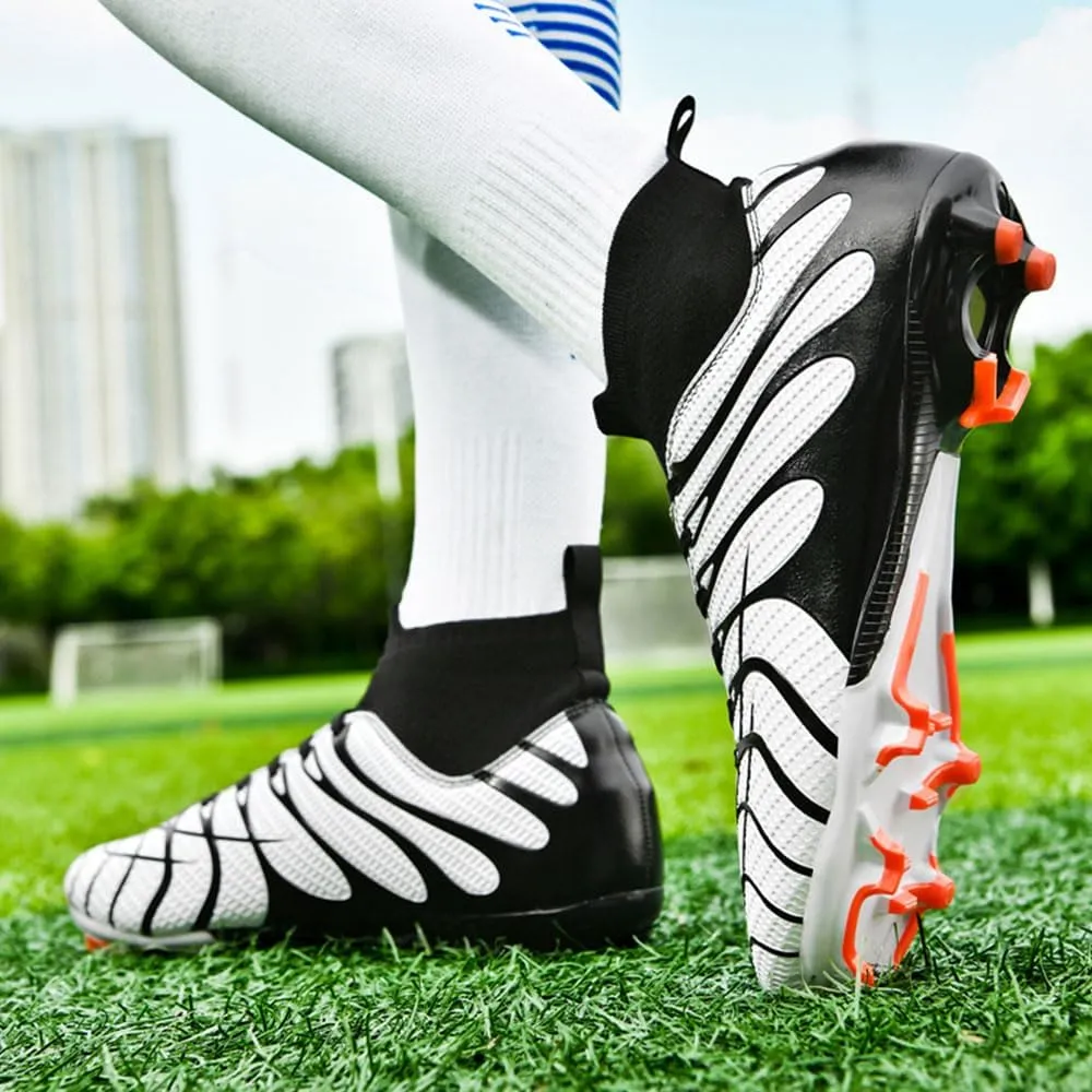Maylrvjv Men's Soccer Cleats Football Shoes- Lightweight Breathable Durable High Top Futsal Boots for Outdoor Indoor Competition Training
