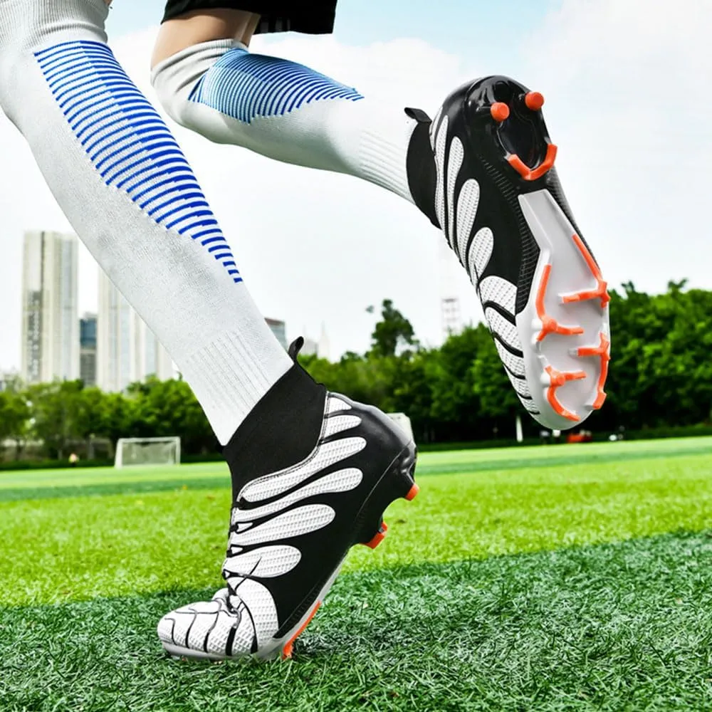 Maylrvjv Men's Soccer Cleats Football Shoes- Lightweight Breathable Durable High Top Futsal Boots for Outdoor Indoor Competition Training