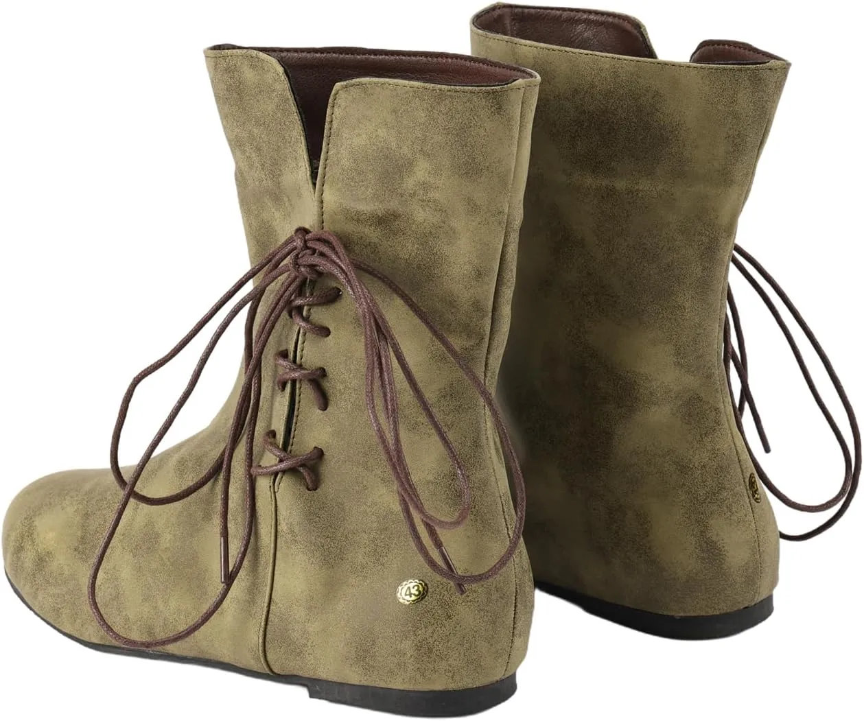 Medieval Men's Faux Leather Lace-up Boots Men's Medieval Gothic Renaissance Cosplay Festival Shoes