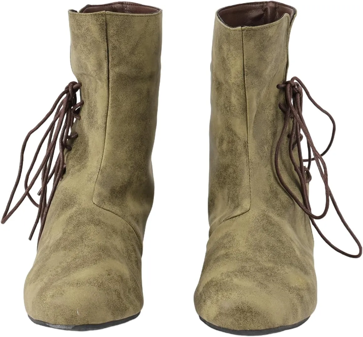 Medieval Men's Faux Leather Lace-up Boots Men's Medieval Gothic Renaissance Cosplay Festival Shoes