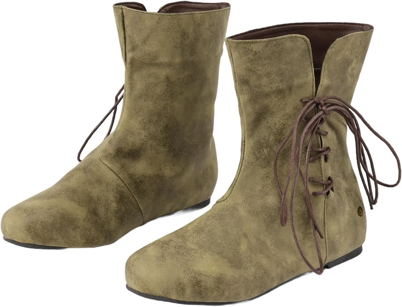 Medieval Men's Faux Leather Lace-up Boots Men's Medieval Gothic Renaissance Cosplay Festival Shoes
