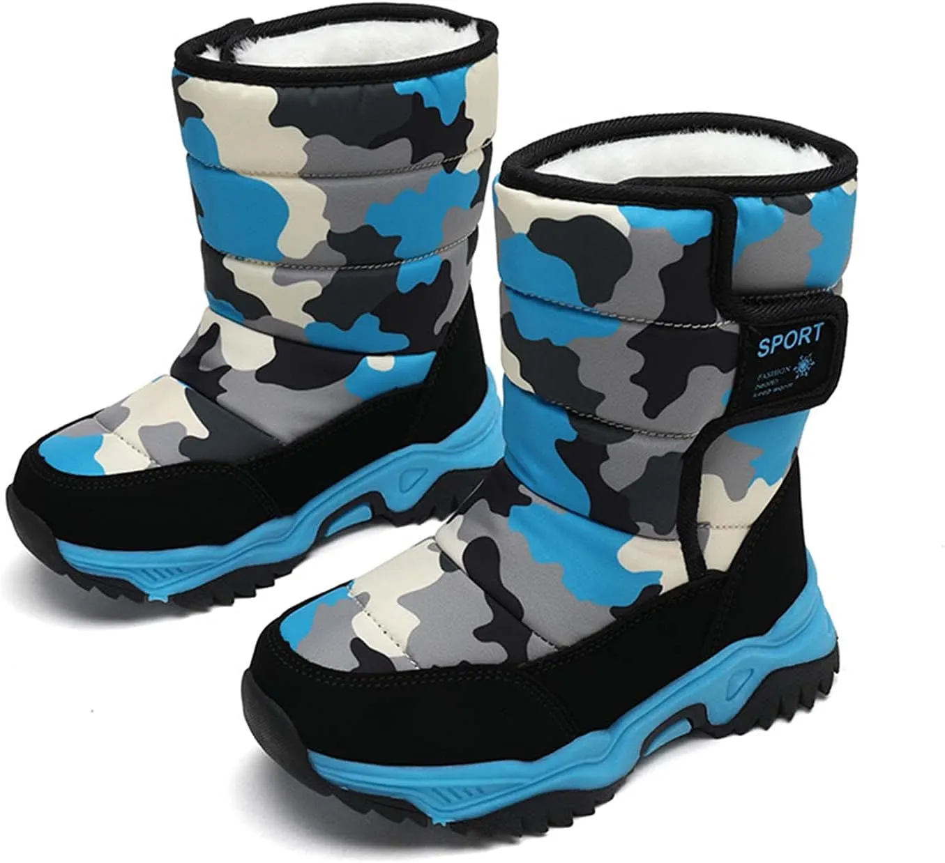Meidiastra Kids Boys Girls Snow Boots Winter Fully Fur Lined Warm Shoes Outdoor Slip Resistant Walking Boots(Toddler/Little Kid/Big Kid)