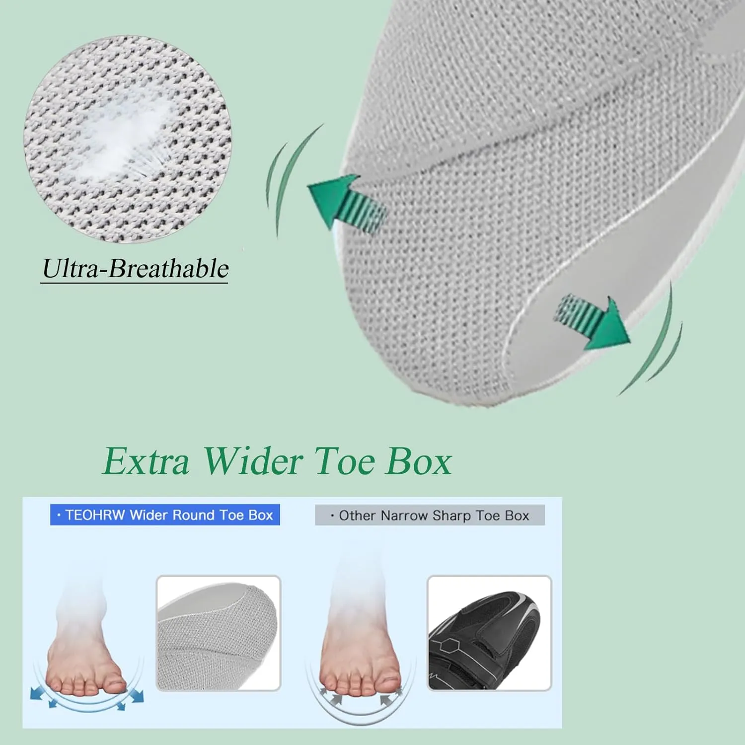 Men Diabetic Shoes Wide Width Shoes with Adjustable Closure for Swollen Feet Non-Slip Air Cushion Bottom Sneakers