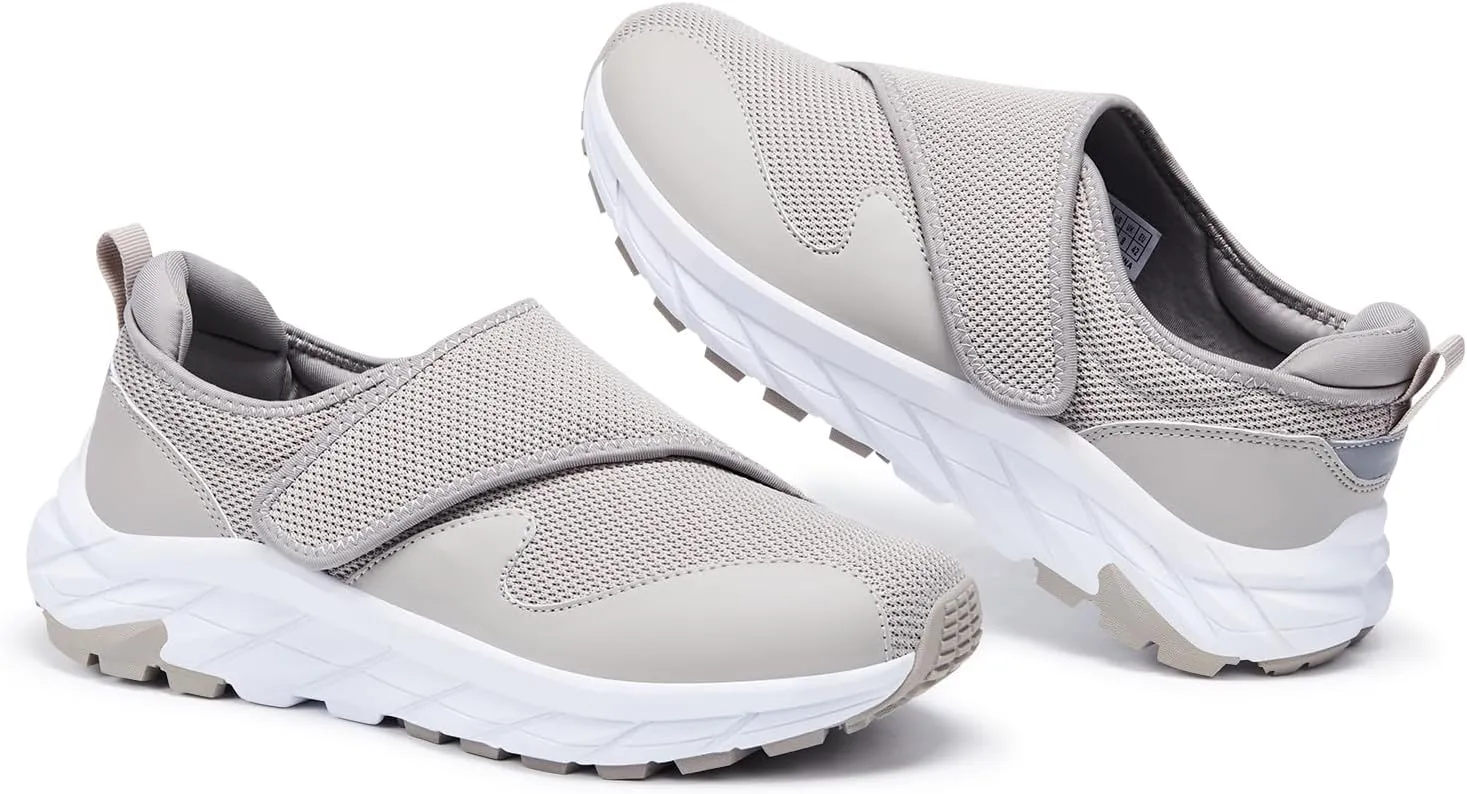 Men Diabetic Shoes Wide Width Shoes with Adjustable Closure for Swollen Feet Non-Slip Air Cushion Bottom Sneakers