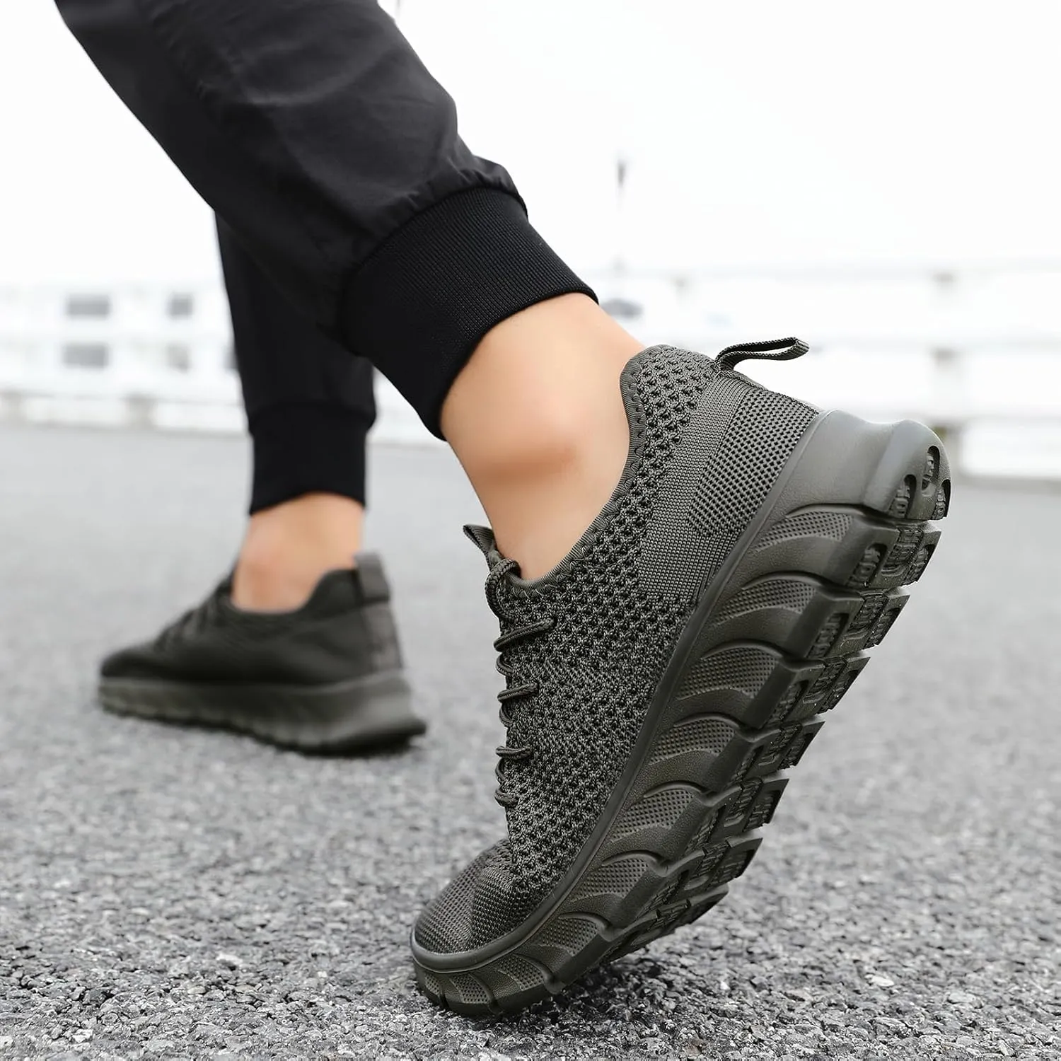 Men Running Tennis Shoes Gym Fashion Sneakers Walking Workout Shoes Athletic Slip on Breathable Mesh Comfortable Lightweight Casual Sport Shoe