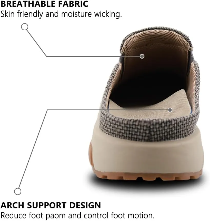 Men's Arch Support Plantar Fasciitis Relief Orthopedic Slipper Indoor Canvas Slip On House Diabetic Bunions Casual Loafers
