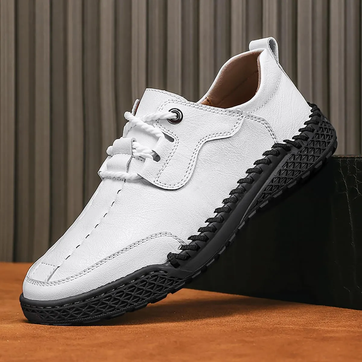 Men's Casual Oxford Sneakers - Comfortable Lace-Up Derby Shoe for Business Casual & Everyday Wear Classic Round -Lace-Up Loafers