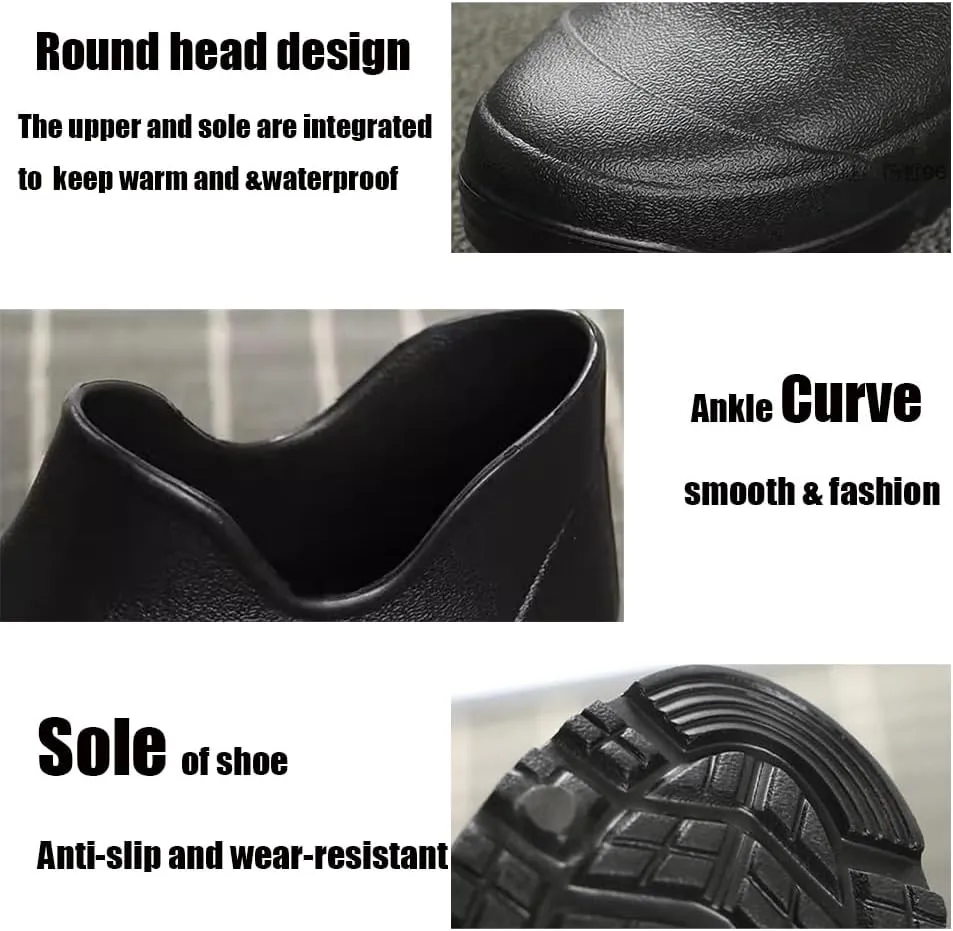 Mens Gardening Boots, Mules Garden Clog Waterproof Ankle Boots Kitchen Food Service Work Shoes Men Clogs Fishing Mud Rubber Yard Outdoor Short Rain Boots for Medical,Farming,Camping,Car Wash,Lawn Care