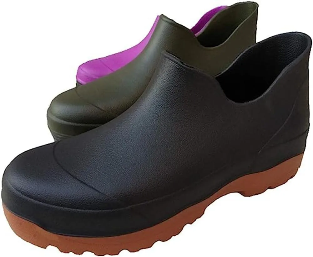 Mens Gardening Boots, Mules Garden Clog Waterproof Ankle Boots Kitchen Food Service Work Shoes Men Clogs Fishing Mud Rubber Yard Outdoor Short Rain Boots for Medical,Farming,Camping,Car Wash,Lawn Care