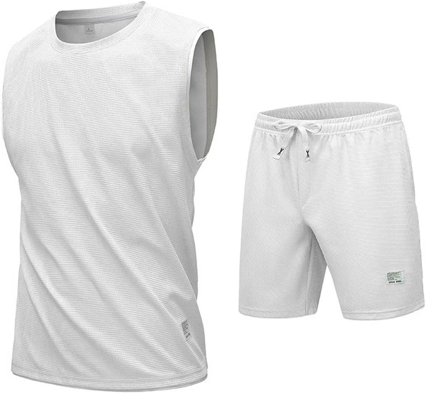 Men's Hawaiian Sleeveless Tracksuit, Summer T Shirts & Shorts Set Two Piece Casual Daily Sweatsuits Joggers Beachwear