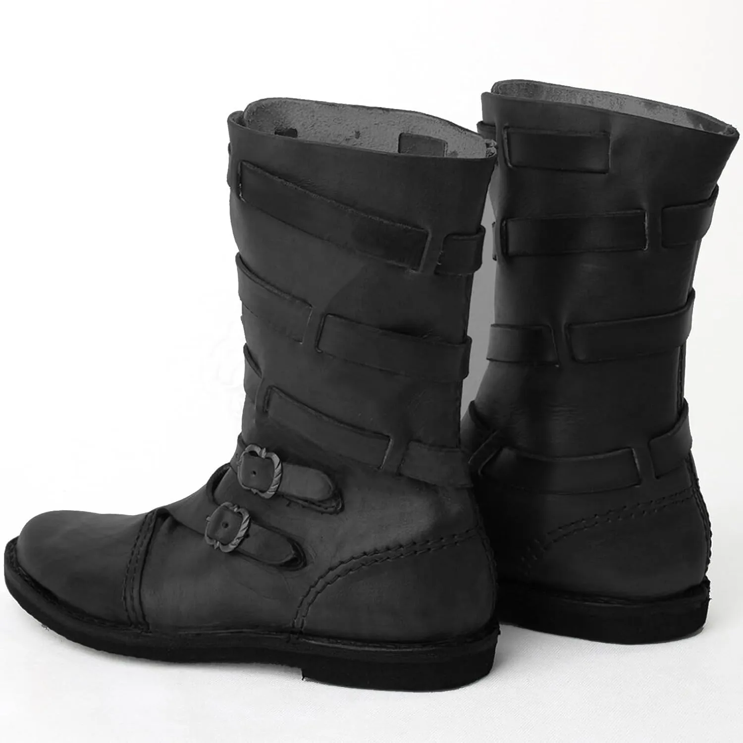 Men's Medieval Renaissance Pirate Boots Halloween Vintage Viking Gothic Cosplay Boots Shoes