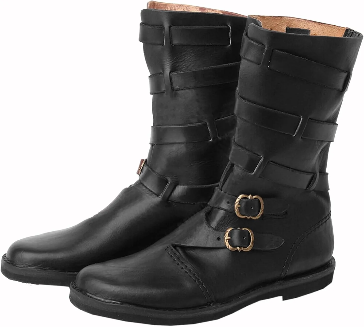 Men's Medieval Renaissance Pirate Boots Halloween Vintage Viking Gothic Cosplay Boots Shoes