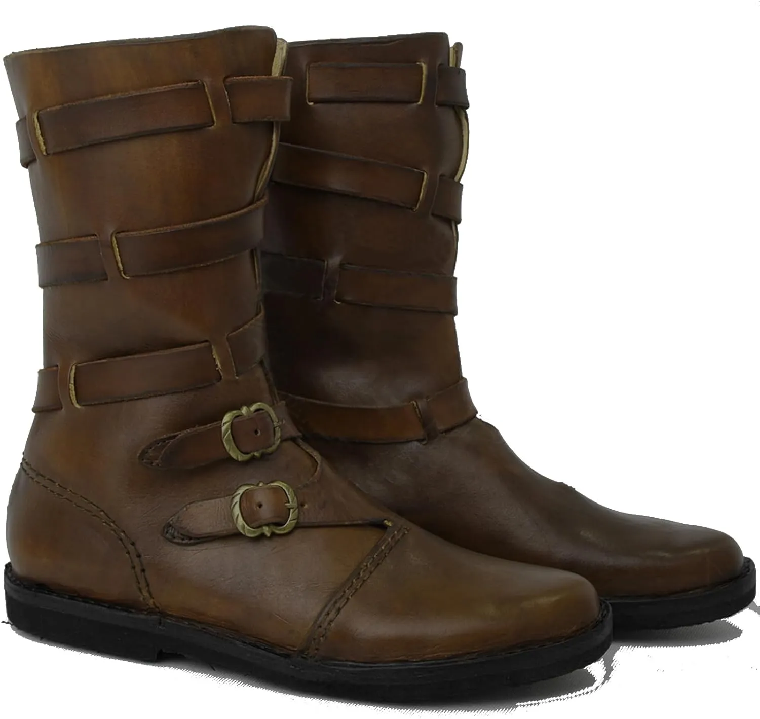 Men's Medieval Renaissance Pirate Boots Halloween Vintage Viking Gothic Cosplay Boots Shoes