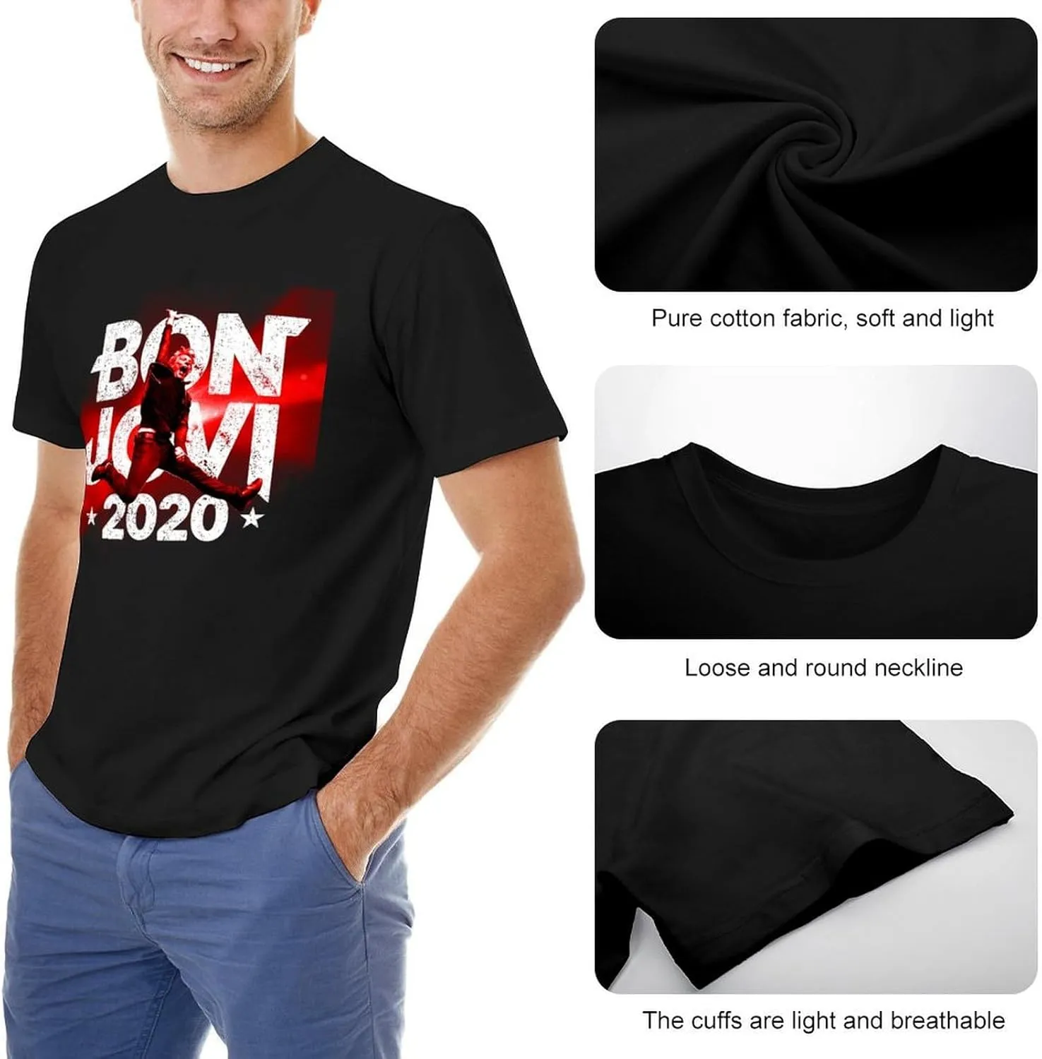 Men's Music Fans T-Shirt 3D Printed Short-Sleeve Cotton Tshirts Unisex
