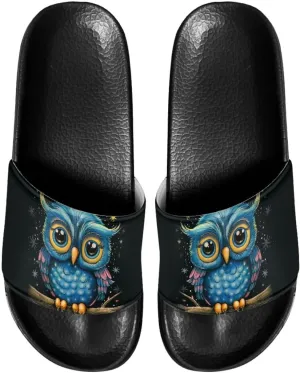 Mens Pillow House Slide Sandals Non-Slip Black Bath Sandals Wide Width EVA Flat Shoes Quick Drying Peep Toe Slippers Beach Dress Shoes