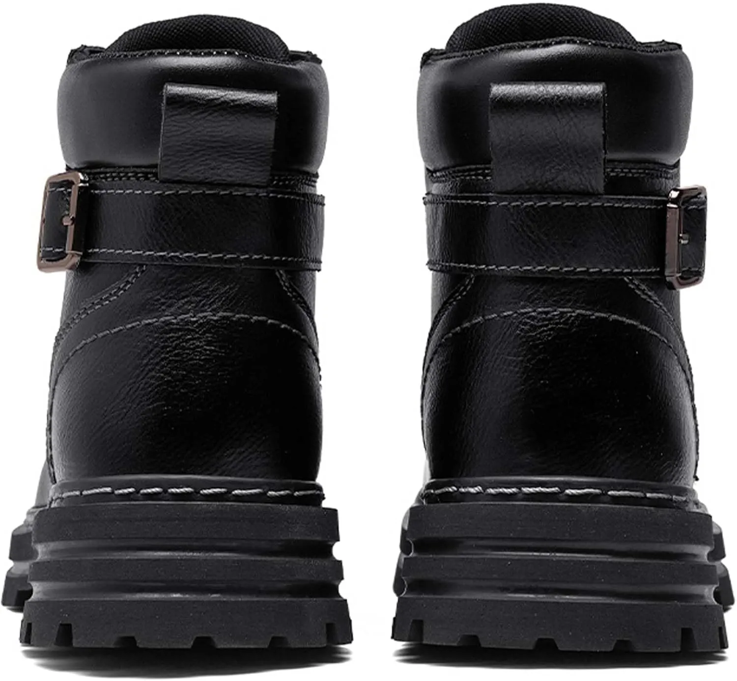Mens Premium Leather Round Toe Casual Boots,Fashion Casual Outdoor Boots,Flat Sports Boots,Work Style Casual Boots，(Leather lining/Fluff lining)