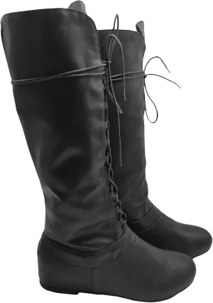 Men's Renaissance Boots Medieval Cosplay Boots Halloween Vintage Stage Pirate Viking Tied Shoes