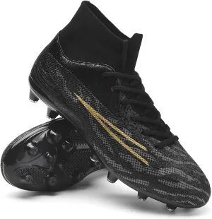 Men's Soccer Shoes Football Cleats Outdoor High-Tops Lace-Up Non-Slip Spikes AG/FG Boots Wide Training Sneaker