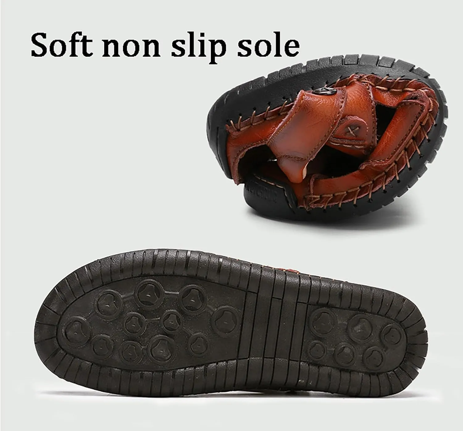 Mens Walking Sandals Men Leather Sandals Men's Hiking Athletic Water Shoes Outdoor Summer