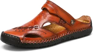Mens Walking Sandals Men Leather Sandals Men's Hiking Athletic Water Shoes Outdoor Summer