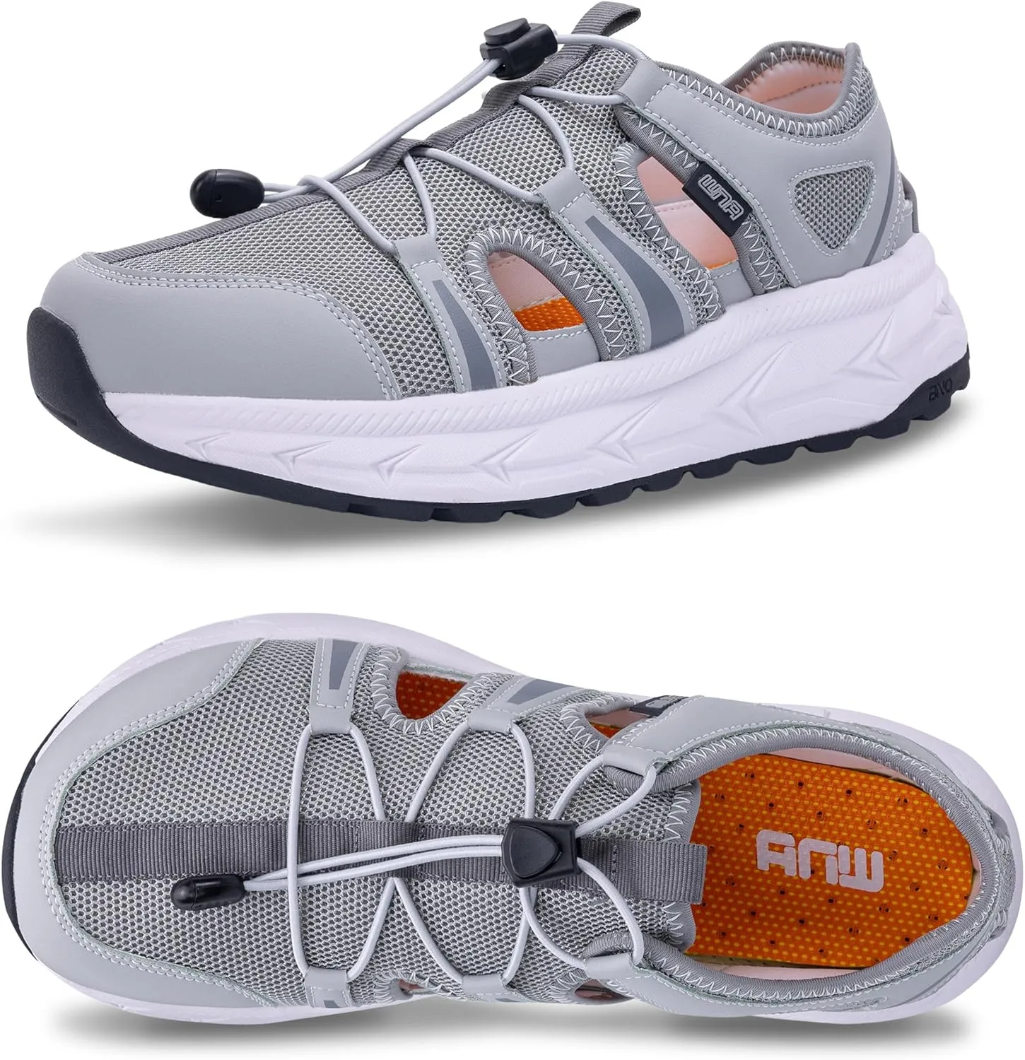 Mens Wide Hiking Sandal Summer Water Shoes Outdoor Athletic Recovery Sandals Closed Toe Walking Shoes US 8-13
