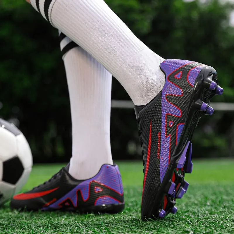 Men's Womens Soccer Shoes Cleats Professional High-Top Breathable Athletic Football Boots for Outdoor Indoor TF/AG 3US-11US