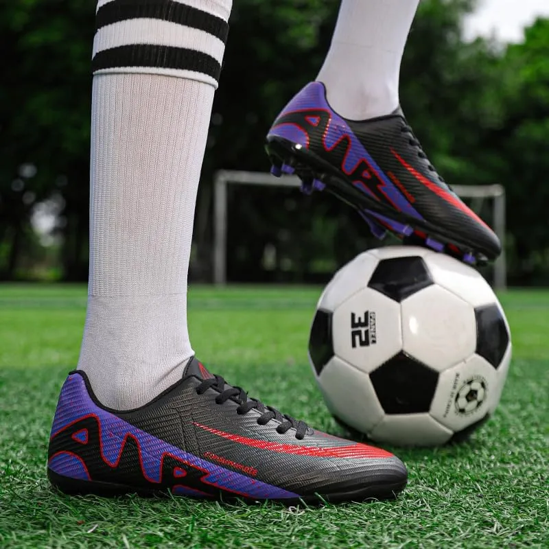 Men's Womens Soccer Shoes Cleats Professional High-Top Breathable Athletic Football Boots for Outdoor Indoor TF/AG 3US-11US
