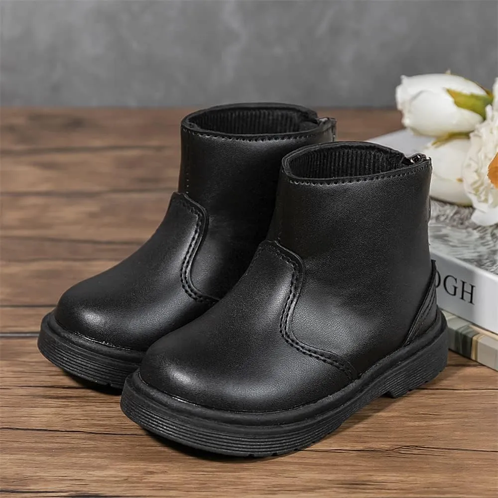 Miamooi Toddler Girls Boys Combat Ankle Boots Little Kid Waterproof Outdoor Chelsea Fall Booties Leather Comfort Shoes (Toddler/Little Kid)