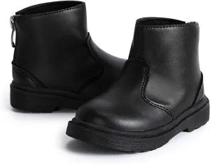 Miamooi Toddler Girls Boys Combat Ankle Boots Little Kid Waterproof Outdoor Chelsea Fall Booties Leather Comfort Shoes (Toddler/Little Kid)
