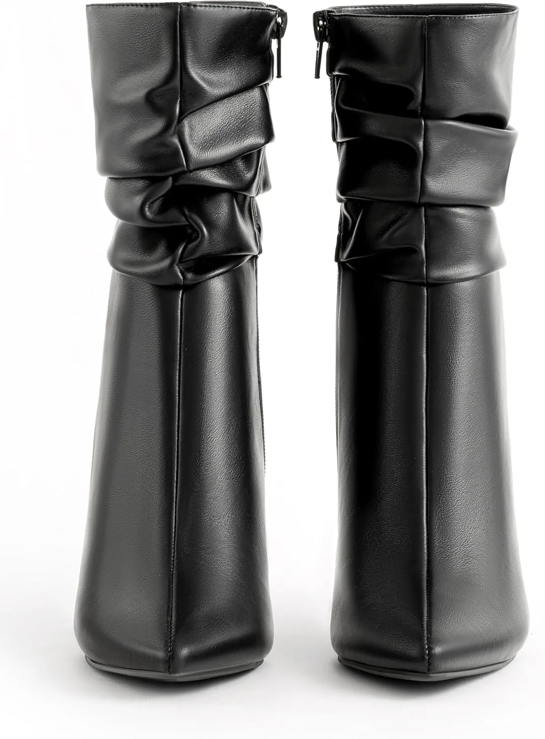 Mid Calf Boots for Women Stiletto High Heel Slouch Boots Pointed Toe Side Zipper Sexy Fashion Boots Waterproof Ankle Boots Fall Winter Dressy Boots