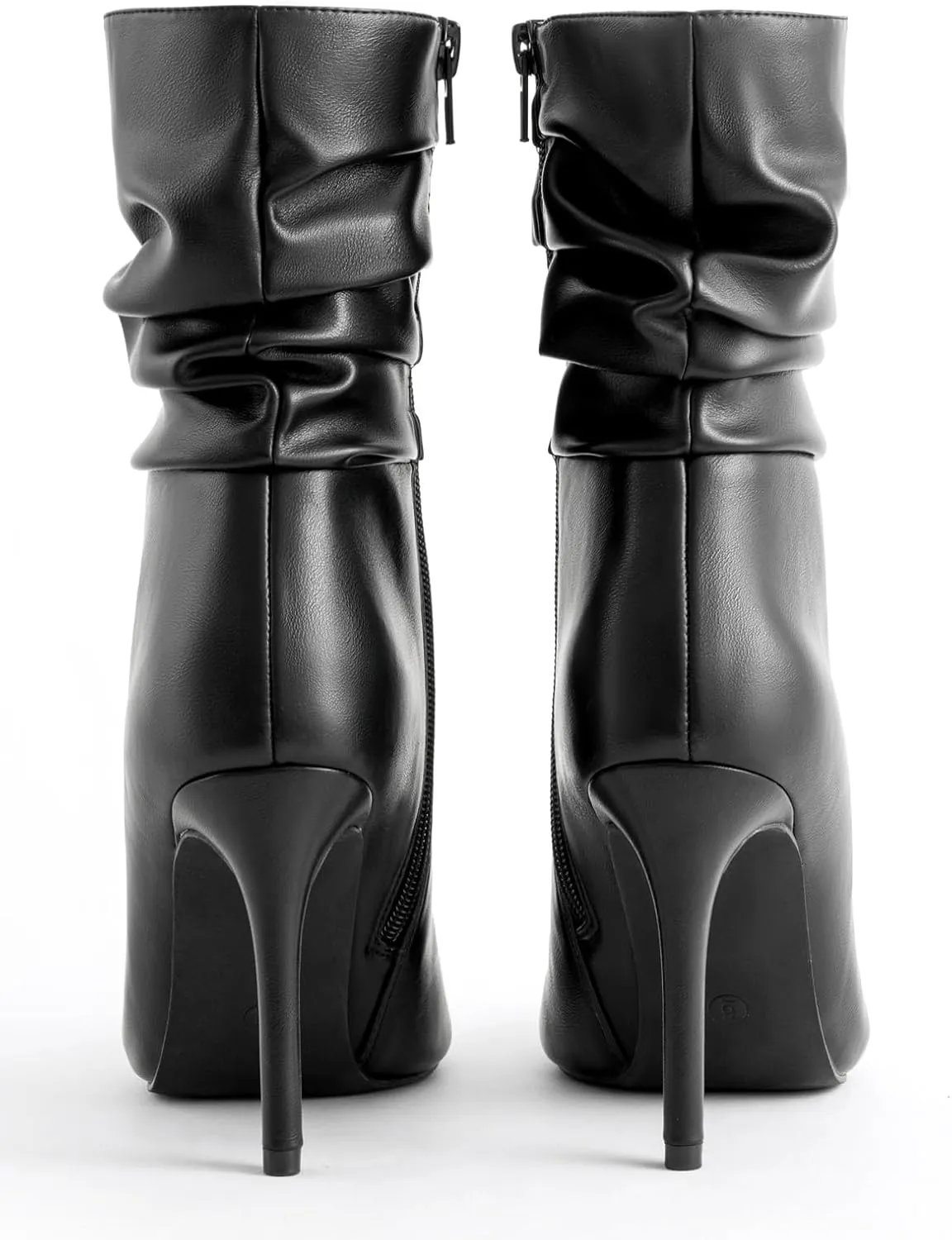 Mid Calf Boots for Women Stiletto High Heel Slouch Boots Pointed Toe Side Zipper Sexy Fashion Boots Waterproof Ankle Boots Fall Winter Dressy Boots