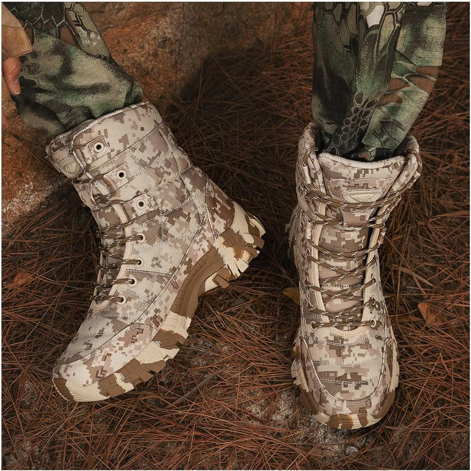 Military Boots for Men 8 Inches Lightweight Army Motorcycle Combat Boots