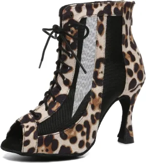 Minishion Dancing Boots Women Latin Ballroom Ankle Dance Shoes Sommer Evening Wedding Party Heeded Sandals