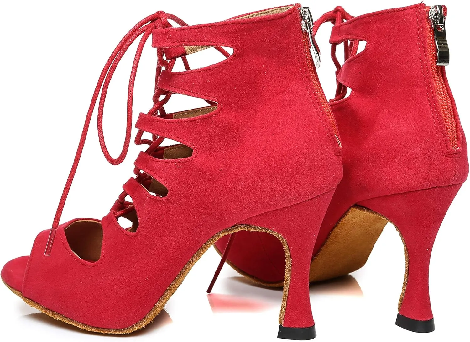Minishion Women's Ballroom Dancing Boots Lace-up Latin Shoes Formal Party Sandals