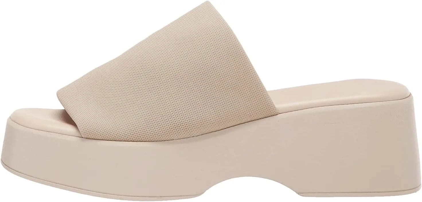 Minshluu Womens Wedge SIides Sandals Platform Open Toe Slip On Elastic Band Wedges Shoes