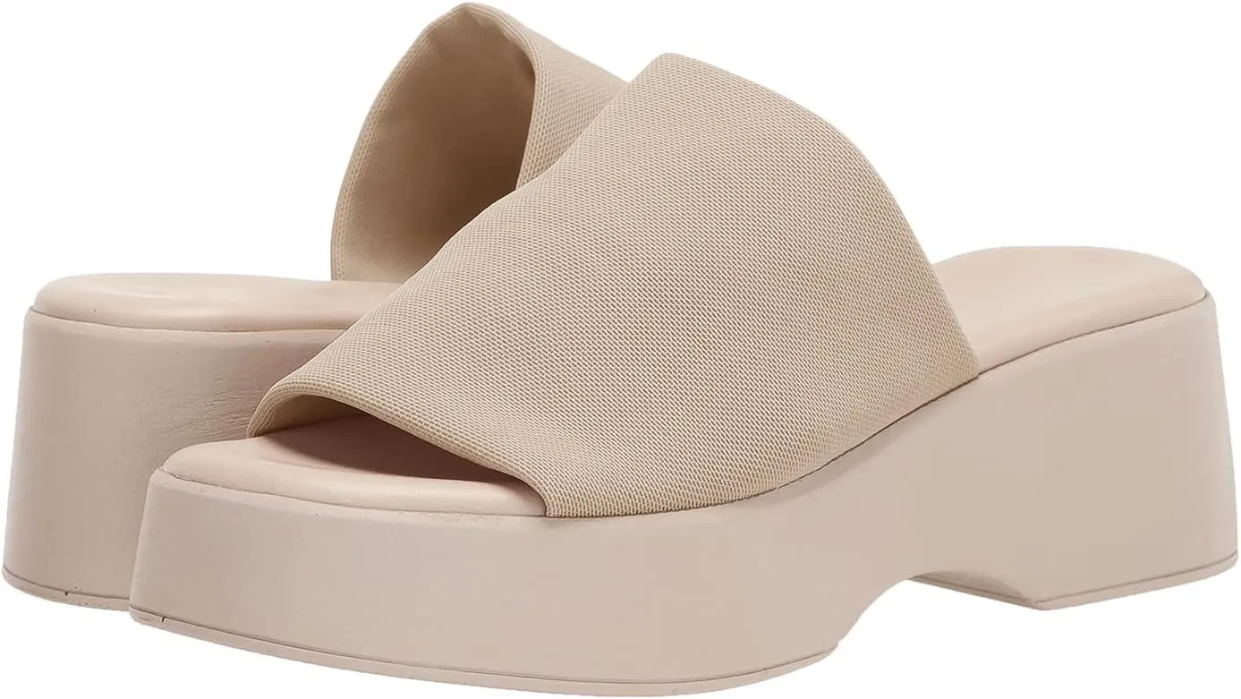 Minshluu Womens Wedge SIides Sandals Platform Open Toe Slip On Elastic Band Wedges Shoes