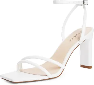 Modatope Womens Sandals Square Open Toe Chunky High Heels Strappy Ankle Strap Sandals Comfort Dress Party Shoes