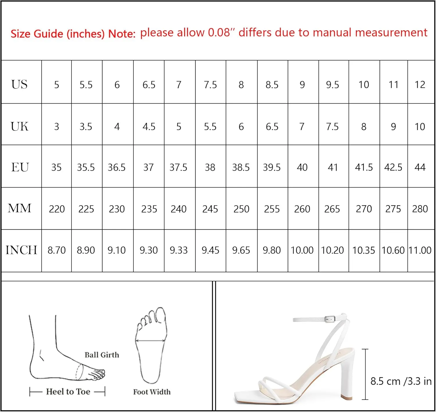 Modatope Womens Sandals Square Open Toe Chunky High Heels Strappy Ankle Strap Sandals Comfort Dress Party Shoes